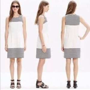 MADEWELL Dress Black & White,Verse Mini ,Stripes,Sleeveless ,Size S